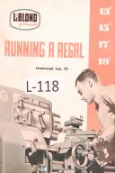 Leblond-Leblond 13\", 15\", 17\", 19\" Regal Lathe Operation & Parts List Manual Year (1956)-13\"-15\"-17\"-19\"-01